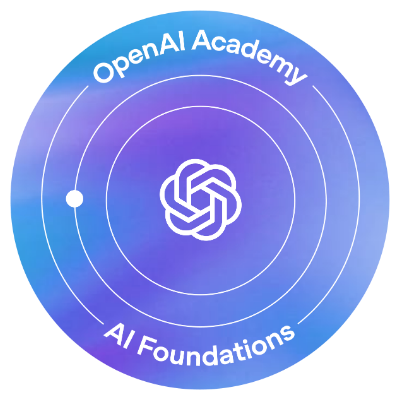 AI Foundations badge disc
