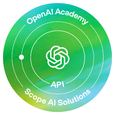 Scope AI Solutions badge disc